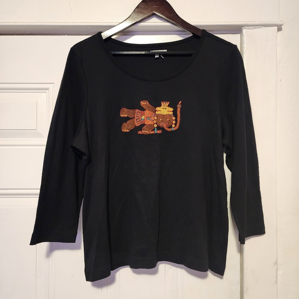 Peruvian connection XL embroidered long sleeve